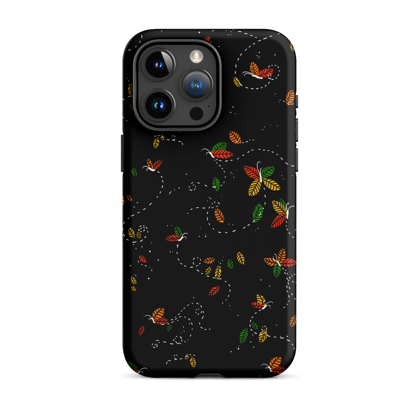 A minimalist pattern in warm autumn tones, where leaves subtly form small butterflies. A delicate and poetic design inspired by the calm beauty of the autumn season.