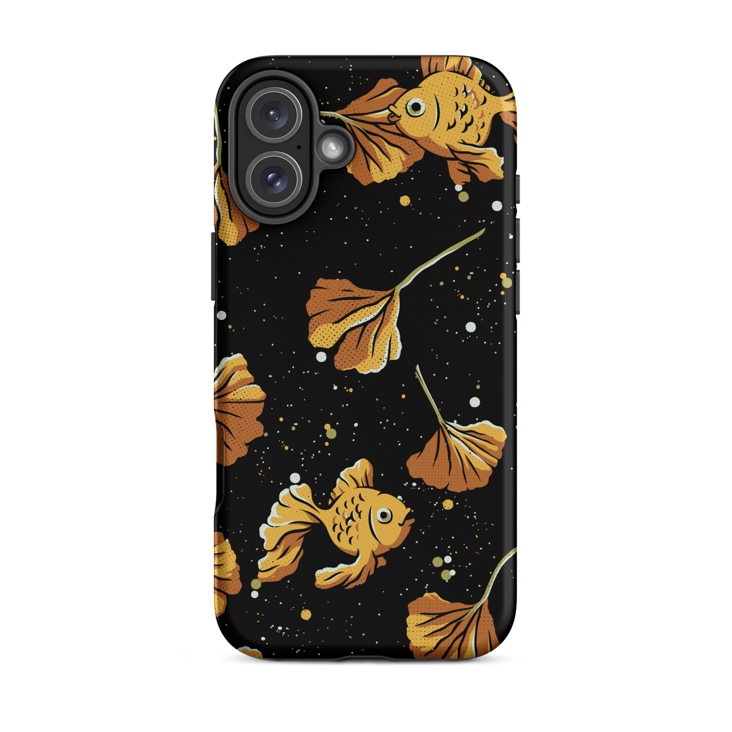 A branch of ginkgo that blends in with the background and disguises itself with several goldfish as if they were its leaves. An art for those who love goldfish.