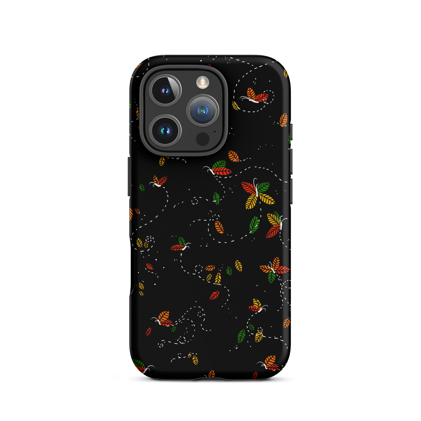 A minimalist pattern in warm autumn tones, where leaves subtly form small butterflies. A delicate and poetic design inspired by the calm beauty of the autumn season.