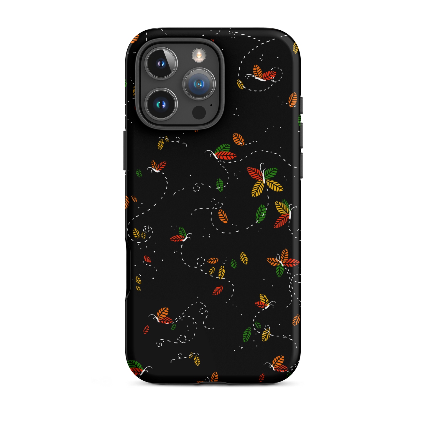 A minimalist pattern in warm autumn tones, where leaves subtly form small butterflies. A delicate and poetic design inspired by the calm beauty of the autumn season.
