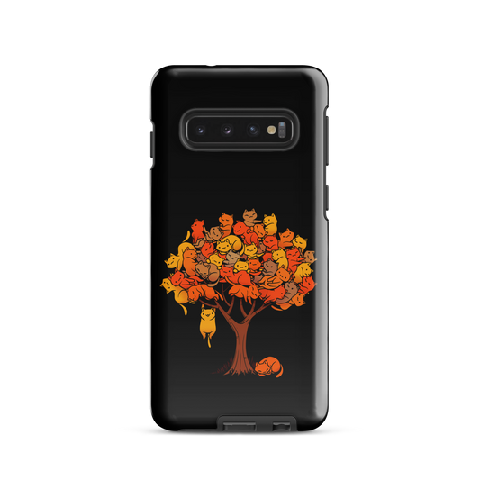 A tree formed by several kittens, some sleeping, others playing. An allusion to where cats come from.