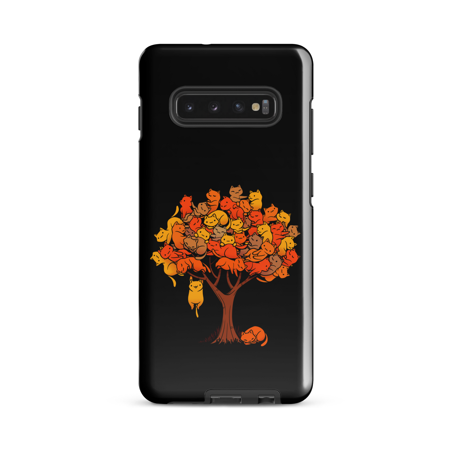 A tree formed by several kittens, some sleeping, others playing. An allusion to where cats come from.