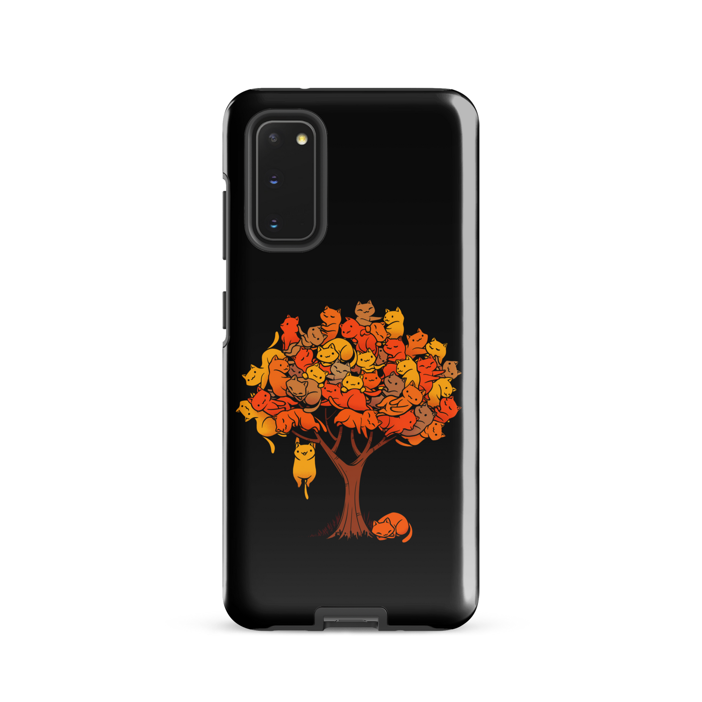 A tree formed by several kittens, some sleeping, others playing. An allusion to where cats come from.