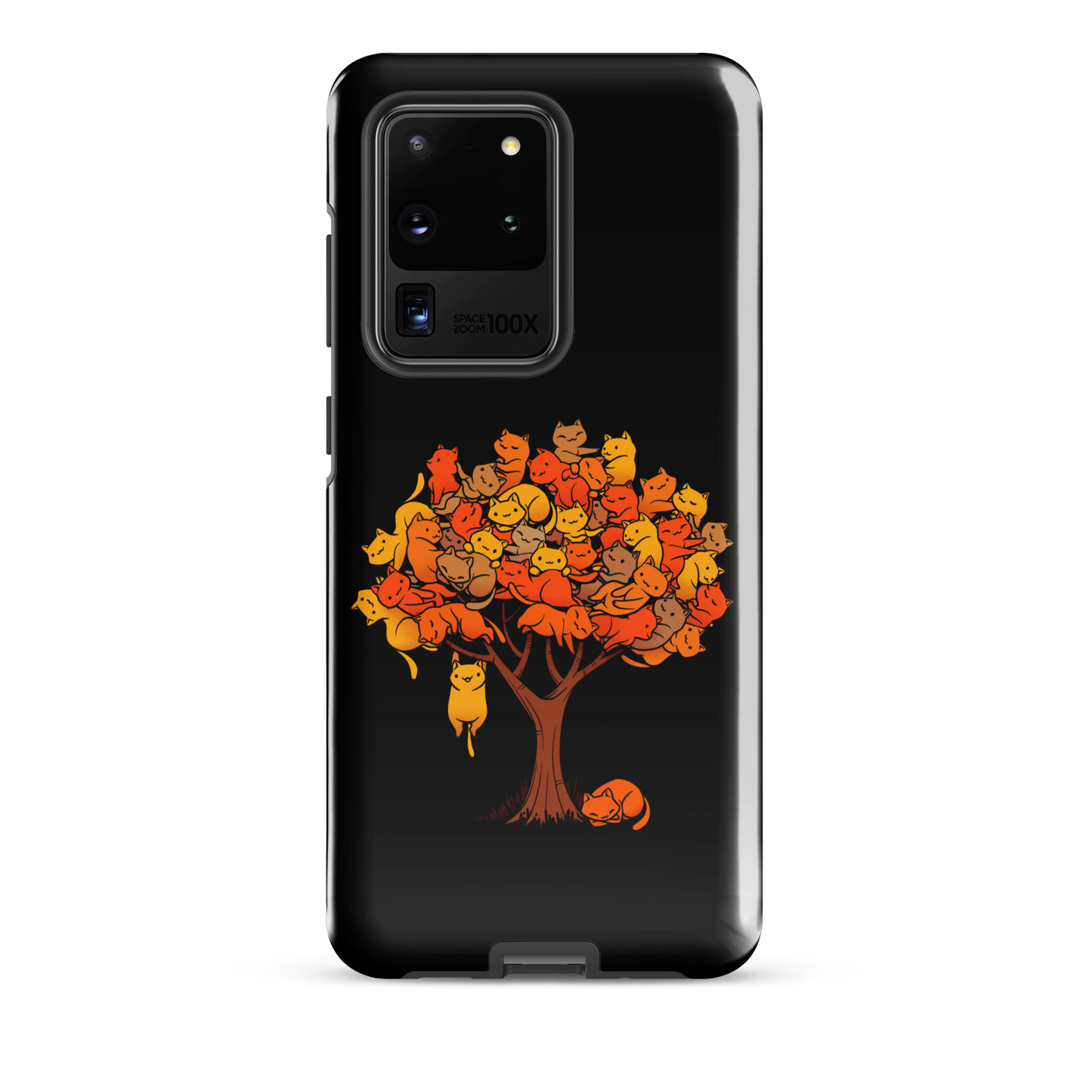 A tree formed by several kittens, some sleeping, others playing. An allusion to where cats come from.