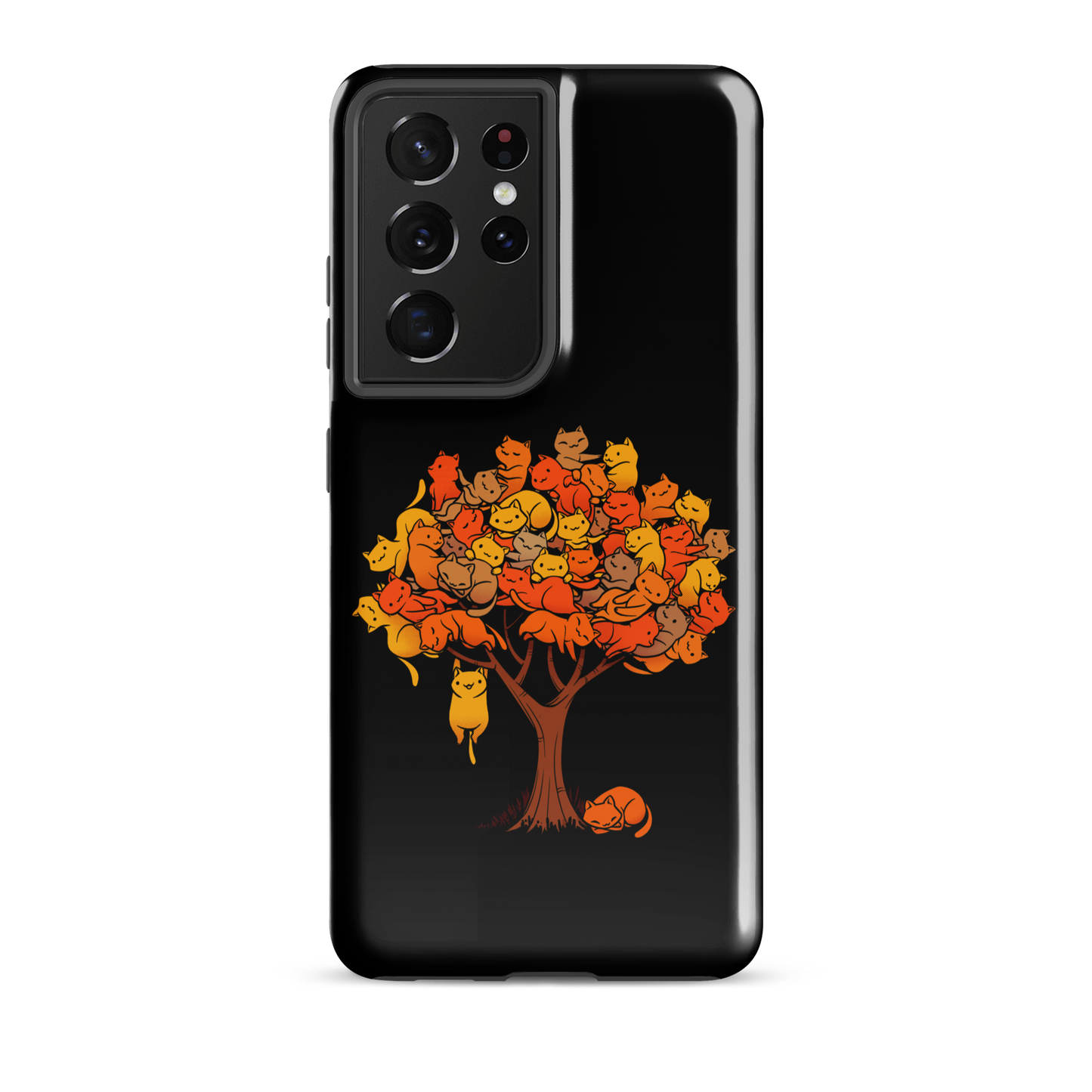 A tree formed by several kittens, some sleeping, others playing. An allusion to where cats come from.