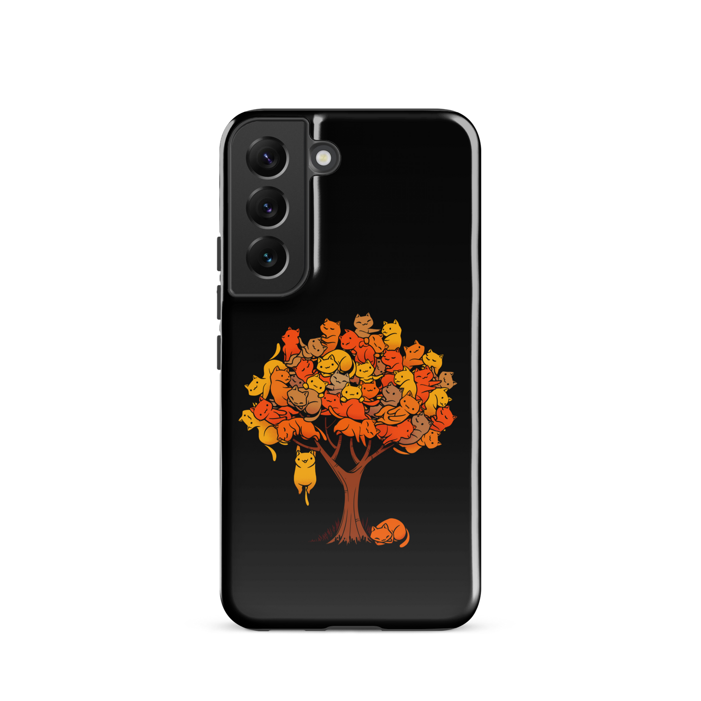 A tree formed by several kittens, some sleeping, others playing. An allusion to where cats come from.