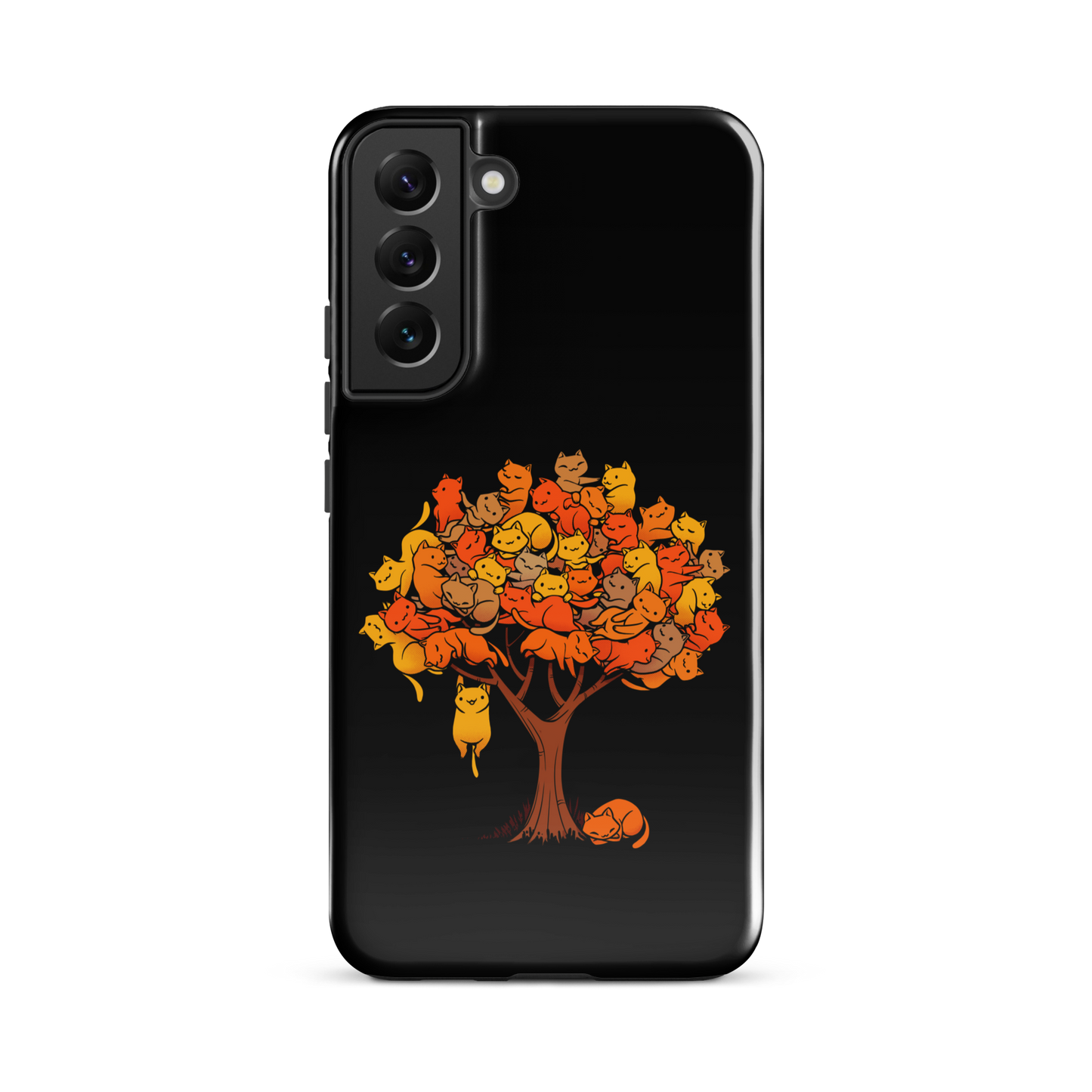 A tree formed by several kittens, some sleeping, others playing. An allusion to where cats come from.