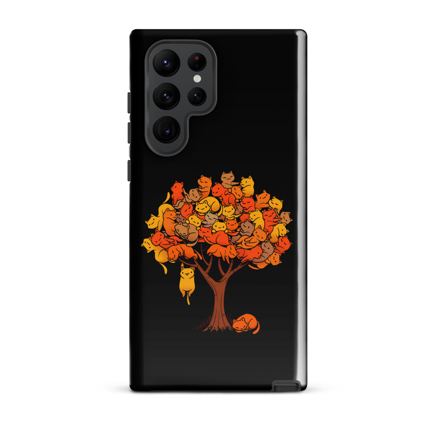 A tree formed by several kittens, some sleeping, others playing. An allusion to where cats come from.