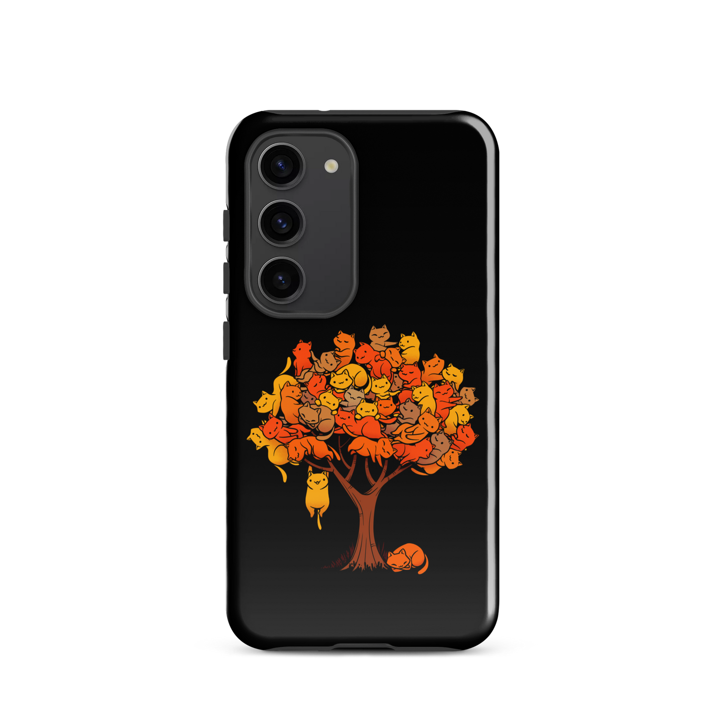 A tree formed by several kittens, some sleeping, others playing. An allusion to where cats come from.