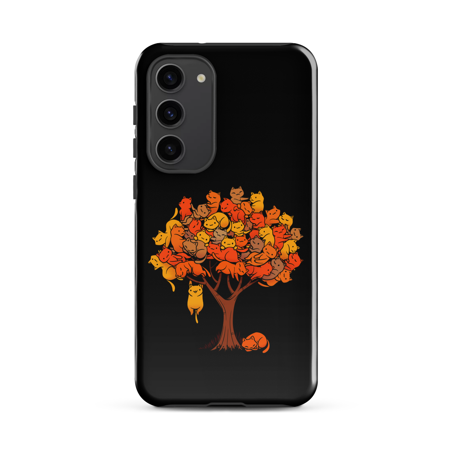 A tree formed by several kittens, some sleeping, others playing. An allusion to where cats come from.