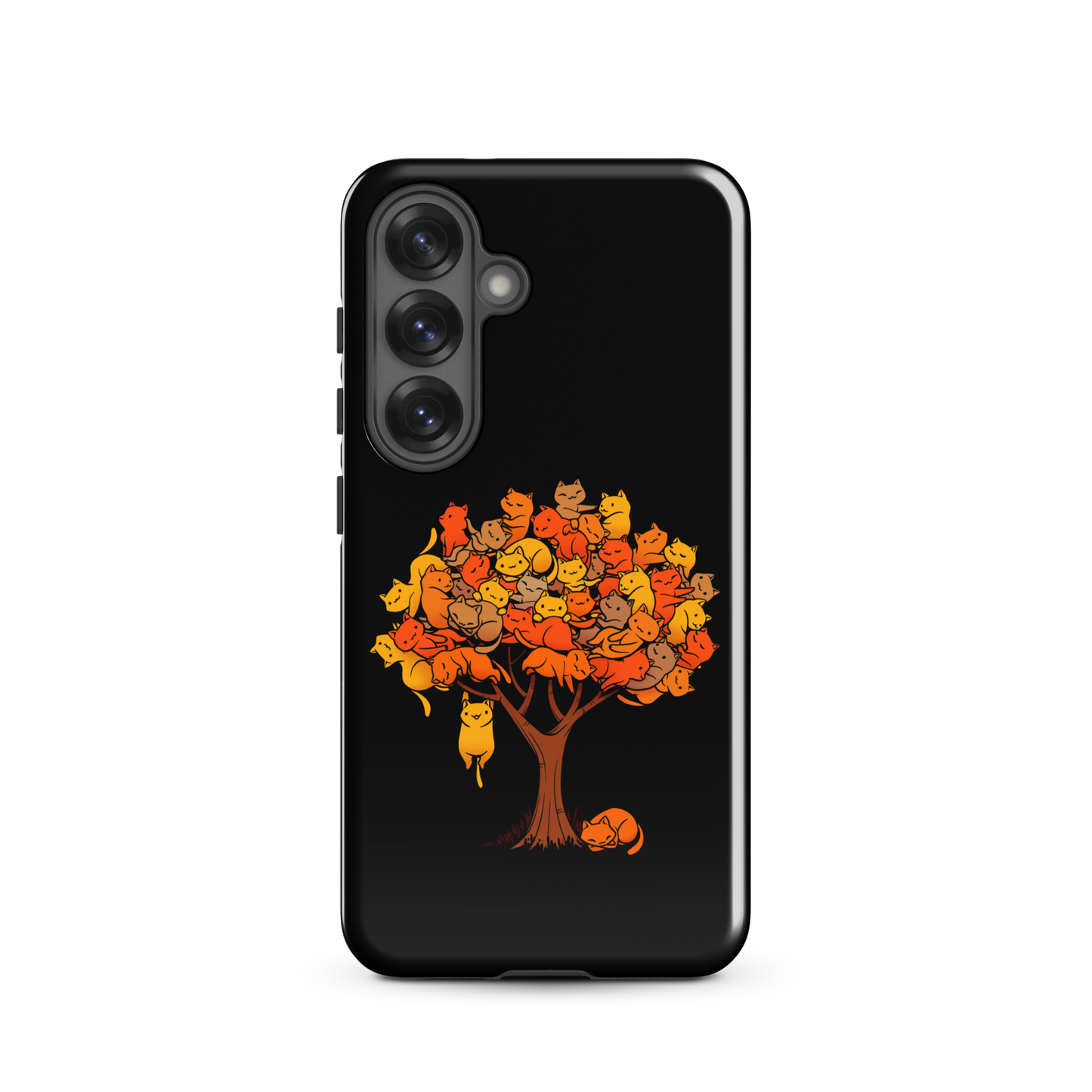 A tree formed by several kittens, some sleeping, others playing. An allusion to where cats come from.