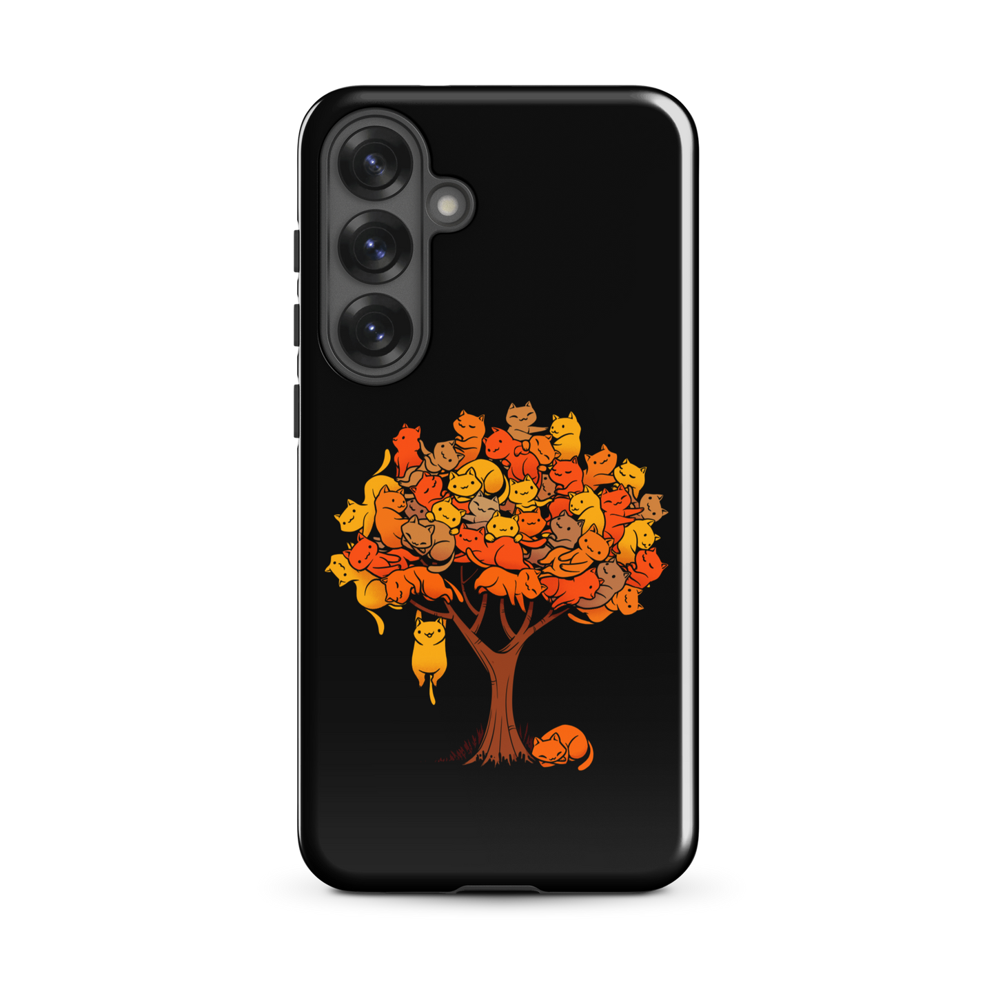 A tree formed by several kittens, some sleeping, others playing. An allusion to where cats come from.