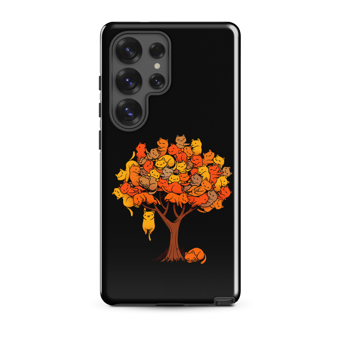 A tree formed by several kittens, some sleeping, others playing. An allusion to where cats come from.