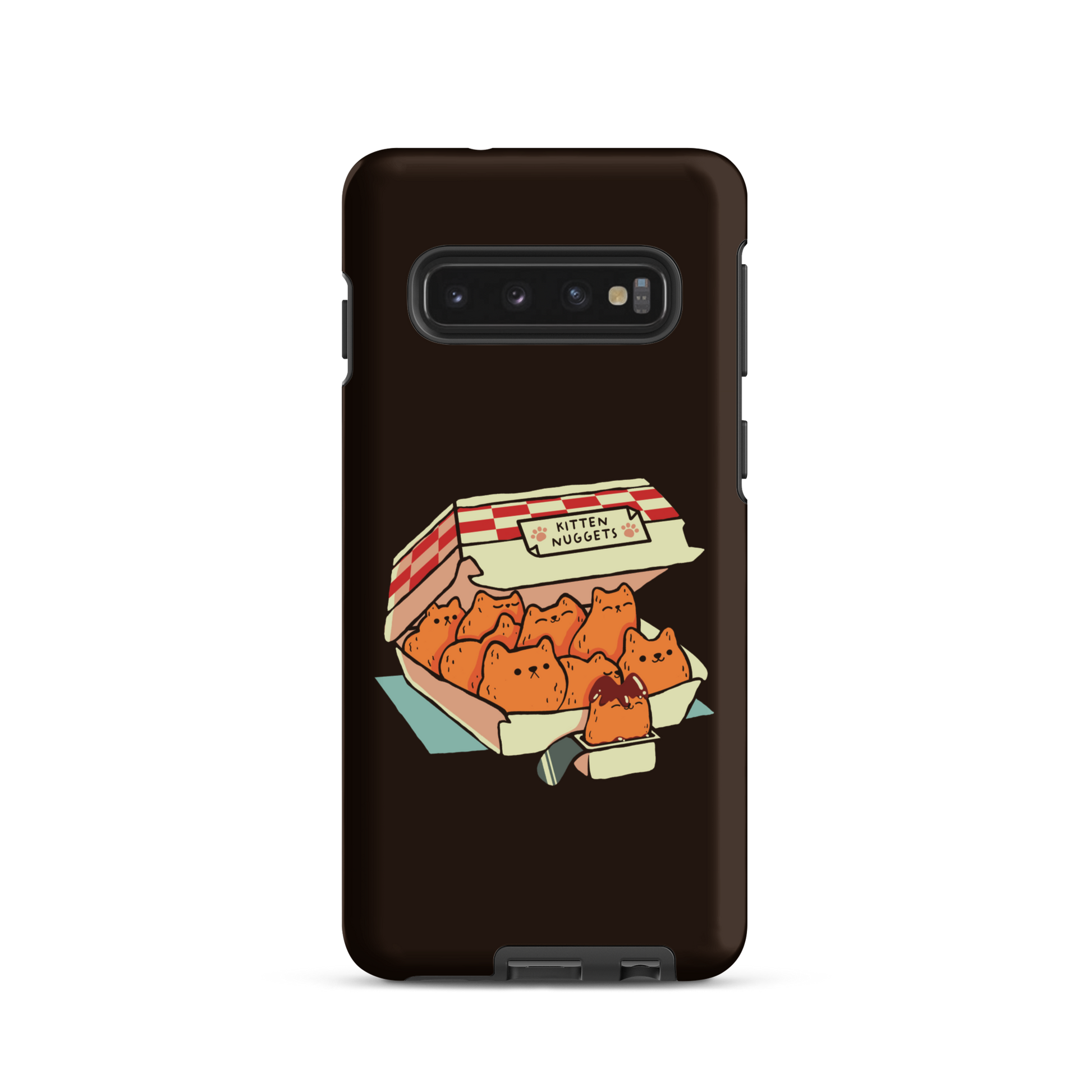 A box of cute nuggets that are shaped like cute kittens. An art that mixes humor, kittens and fast food.