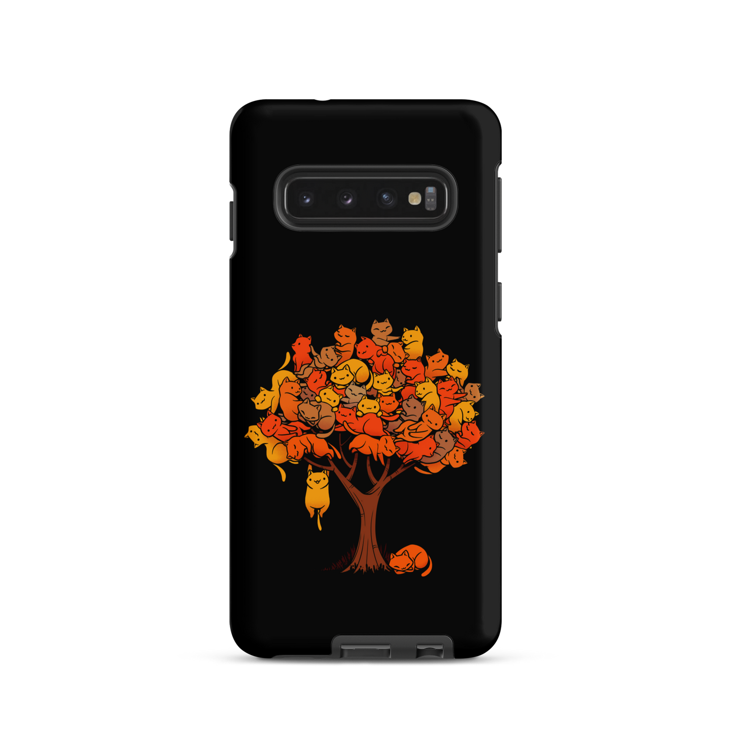 A tree formed by several kittens, some sleeping, others playing. An allusion to where cats come from.