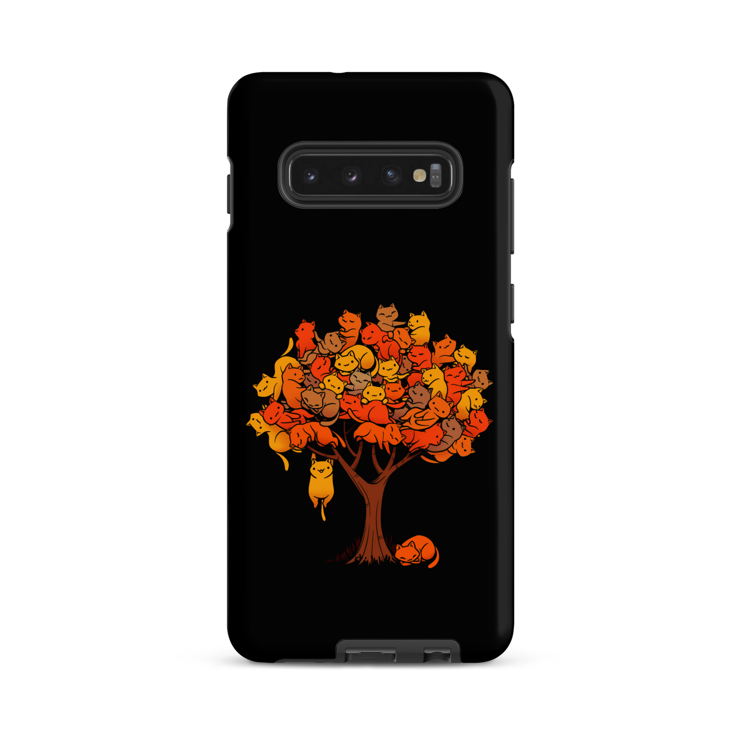 A tree formed by several kittens, some sleeping, others playing. An allusion to where cats come from.