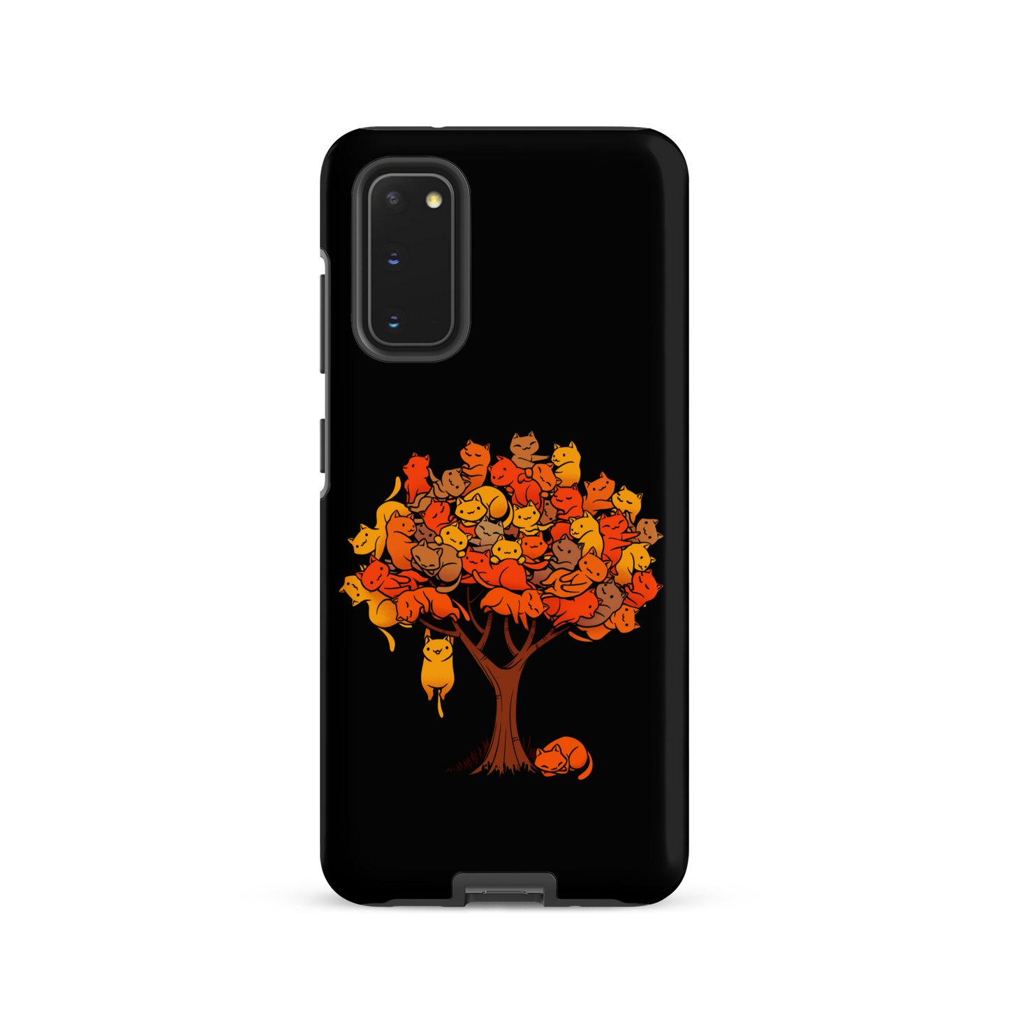 A tree formed by several kittens, some sleeping, others playing. An allusion to where cats come from.