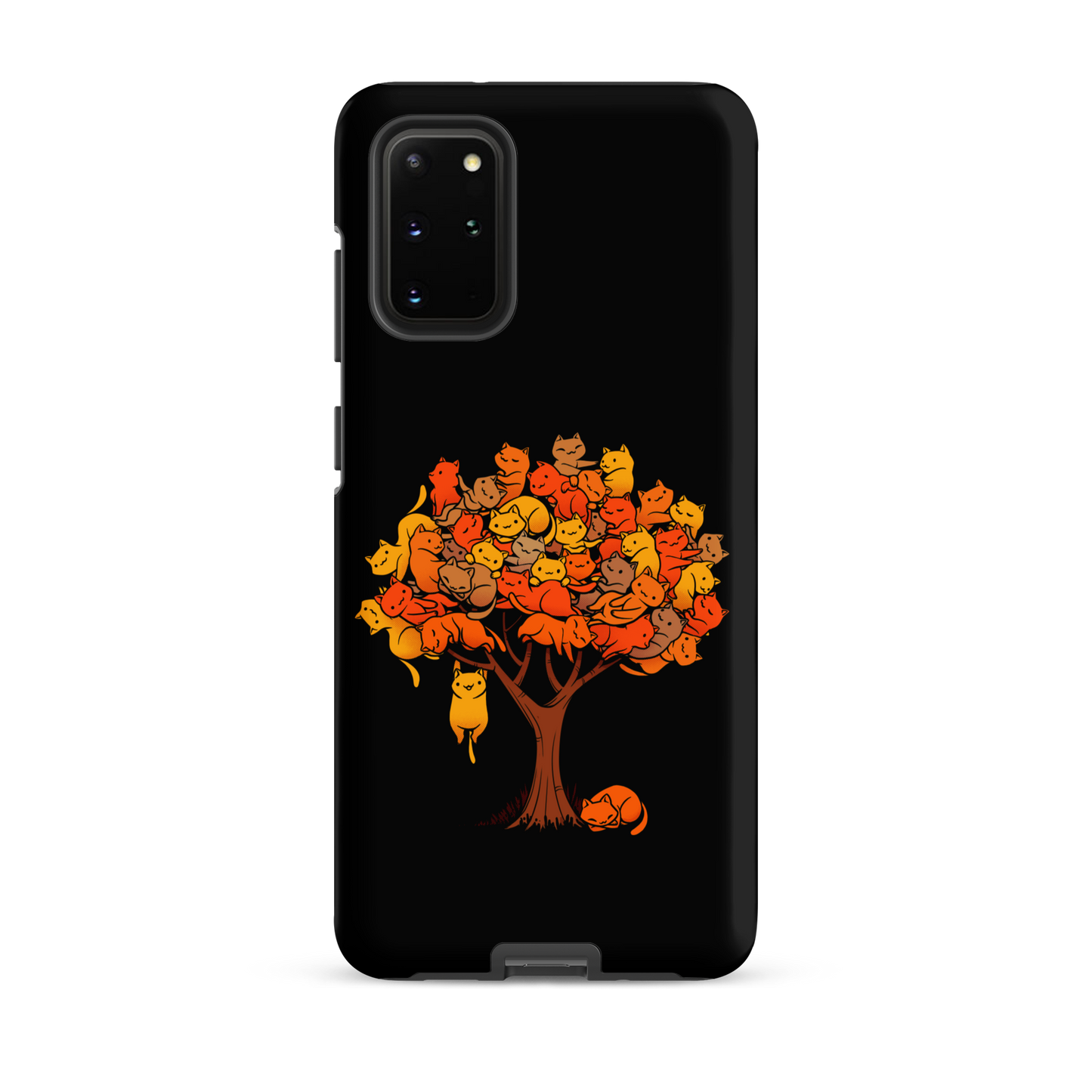 A tree formed by several kittens, some sleeping, others playing. An allusion to where cats come from.