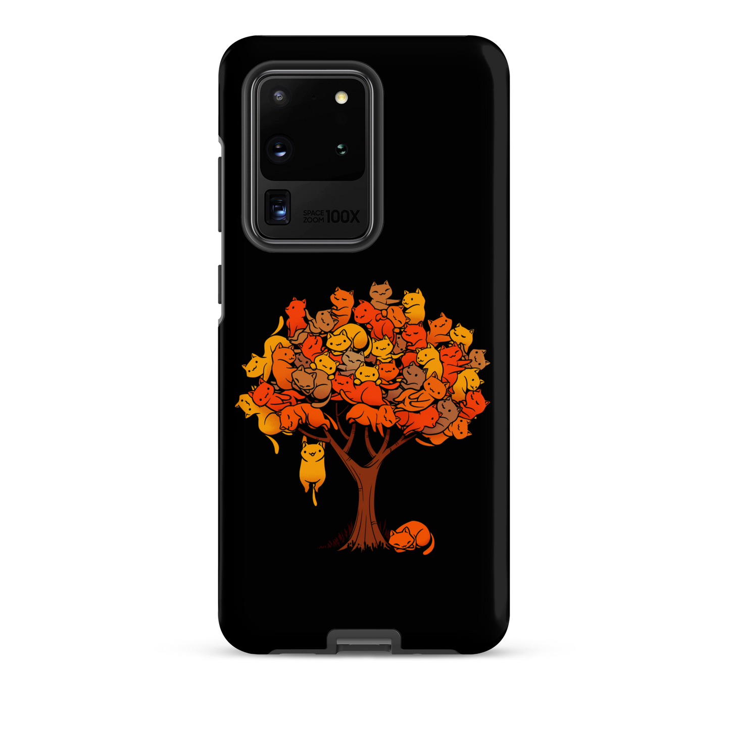 A tree formed by several kittens, some sleeping, others playing. An allusion to where cats come from.