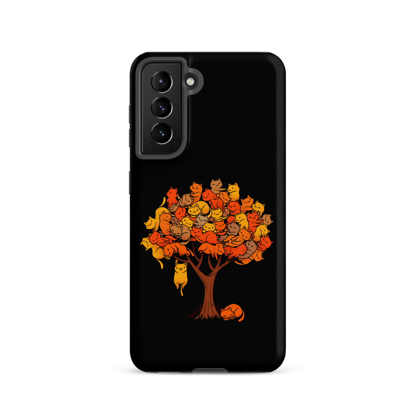 A tree formed by several kittens, some sleeping, others playing. An allusion to where cats come from.