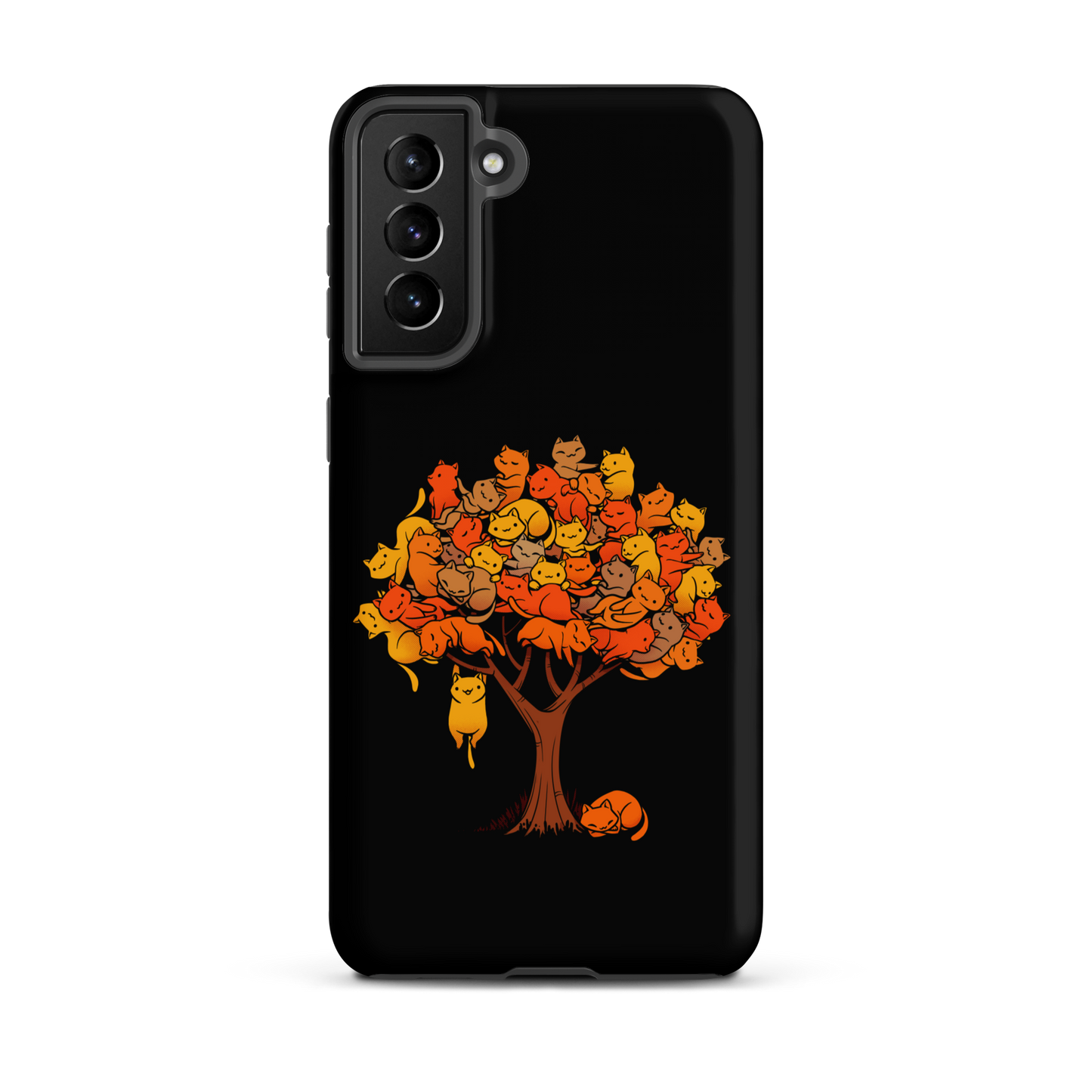 A tree formed by several kittens, some sleeping, others playing. An allusion to where cats come from.