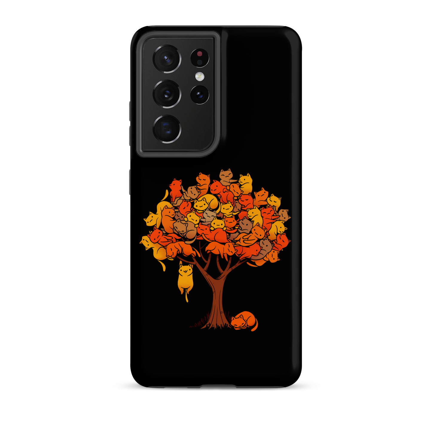 A tree formed by several kittens, some sleeping, others playing. An allusion to where cats come from.