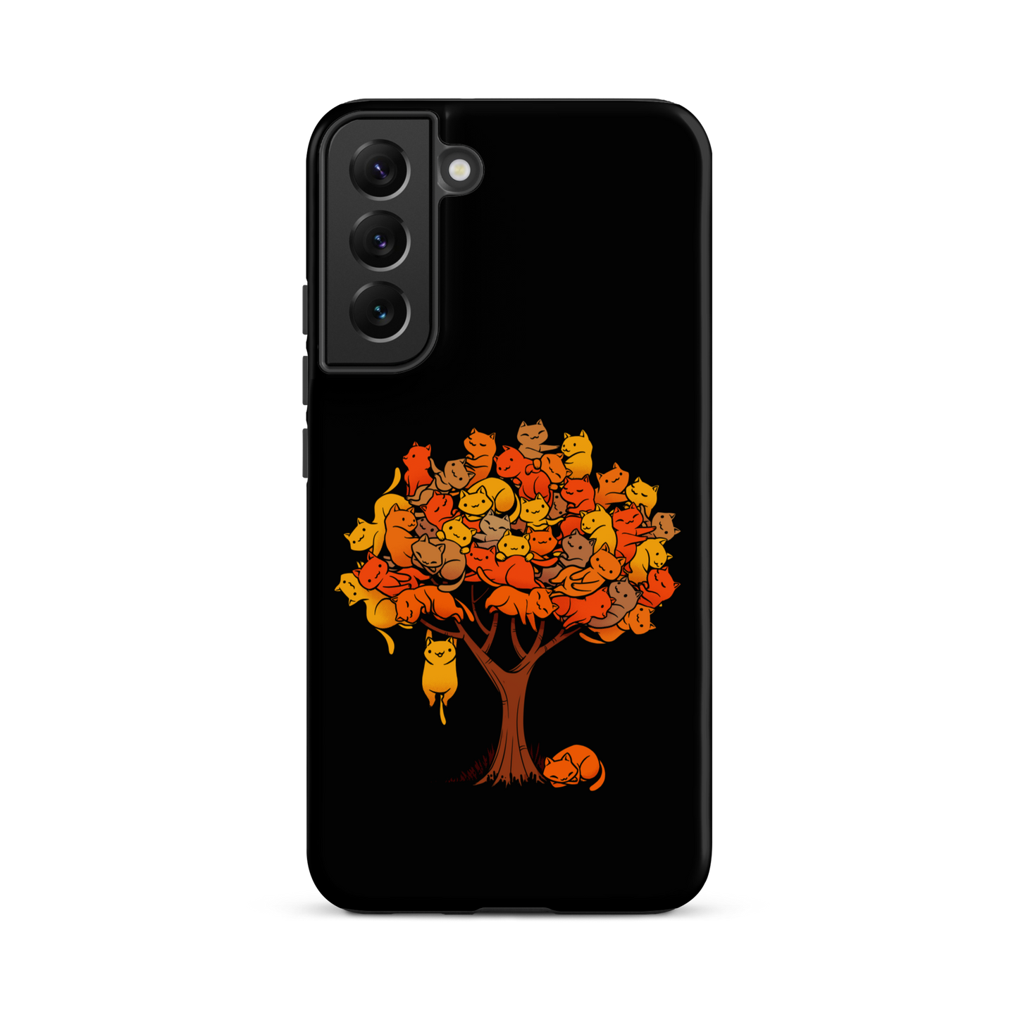 A tree formed by several kittens, some sleeping, others playing. An allusion to where cats come from.