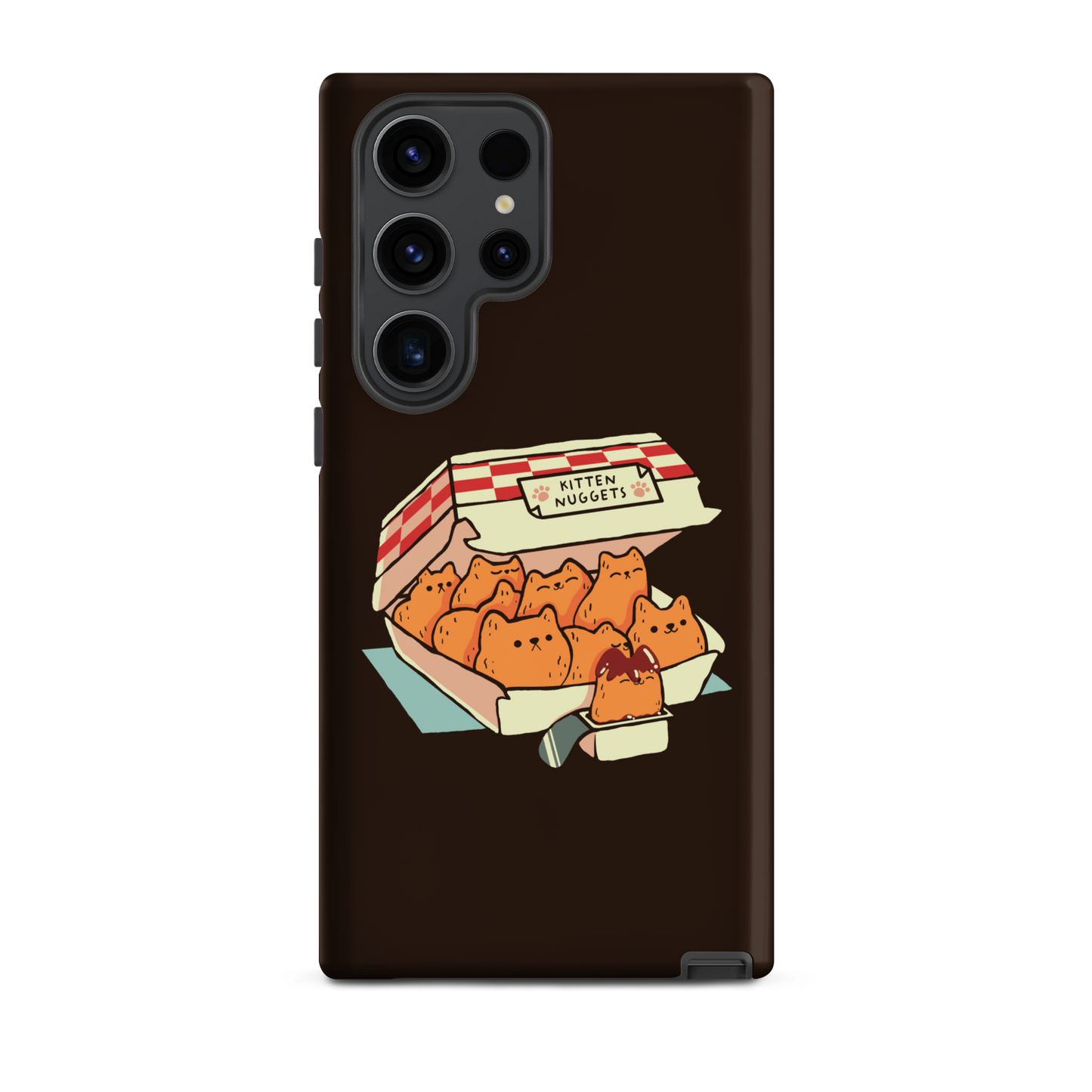 A box of cute nuggets that are shaped like cute kittens. An art that mixes humor, kittens and fast food.