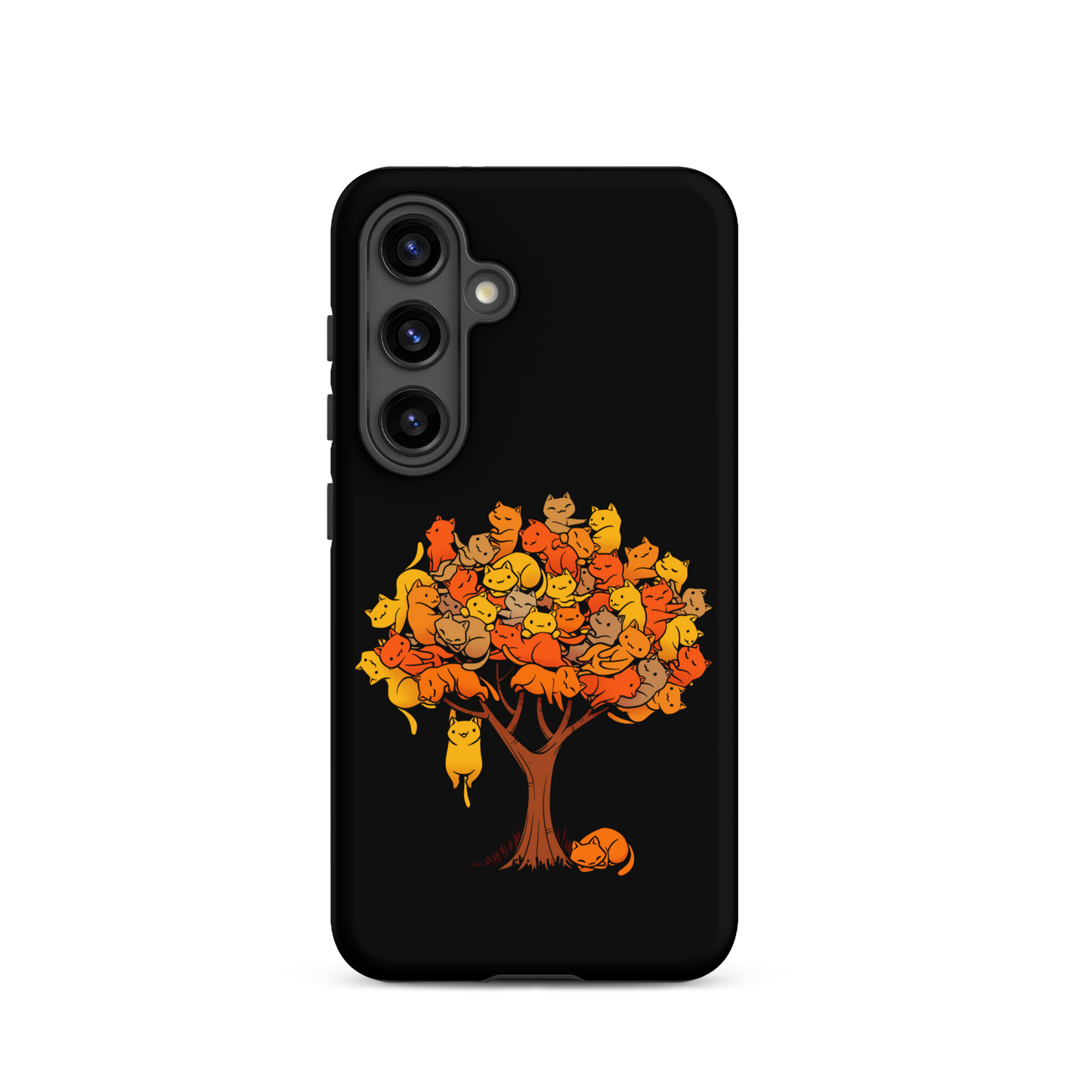 A tree formed by several kittens, some sleeping, others playing. An allusion to where cats come from.