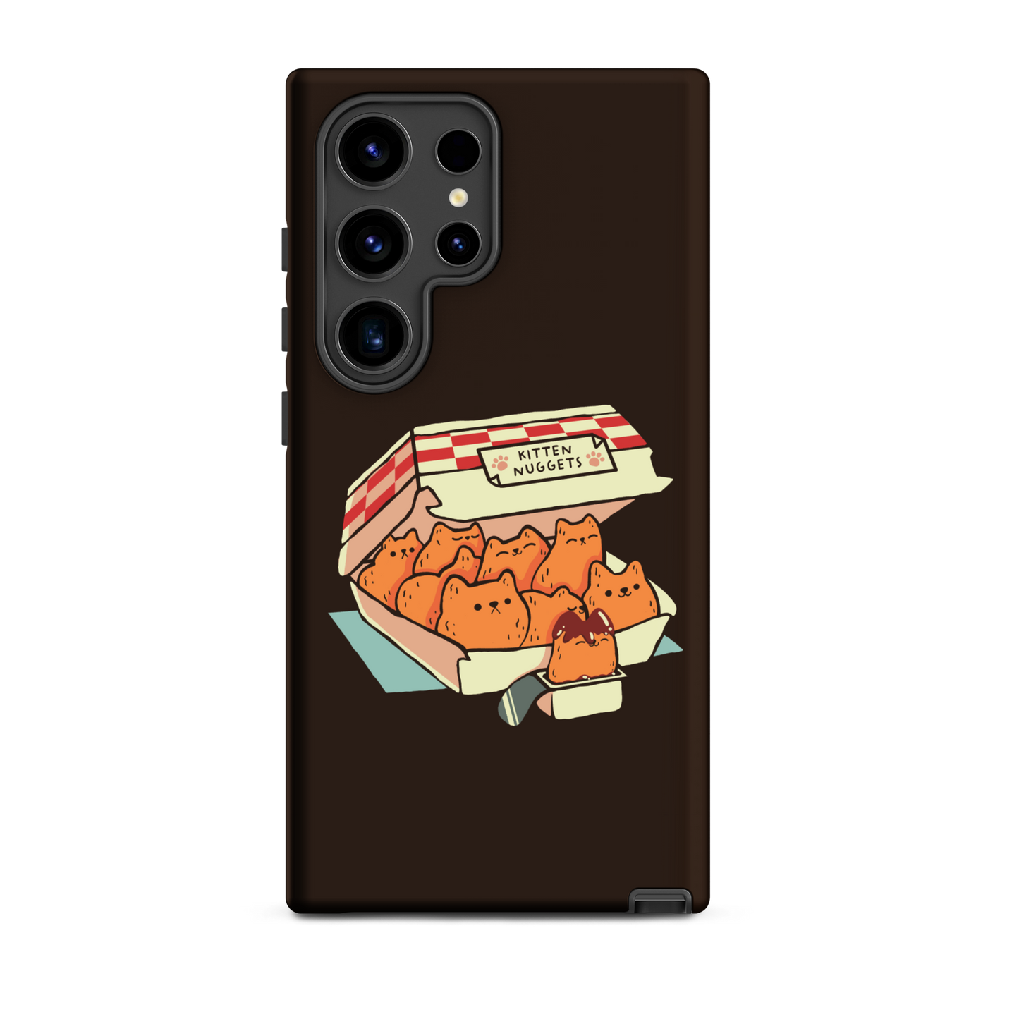 A box of cute nuggets that are shaped like cute kittens. An art that mixes humor, kittens and fast food.