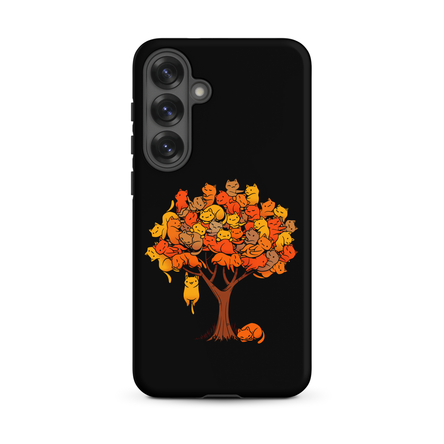 A tree formed by several kittens, some sleeping, others playing. An allusion to where cats come from.