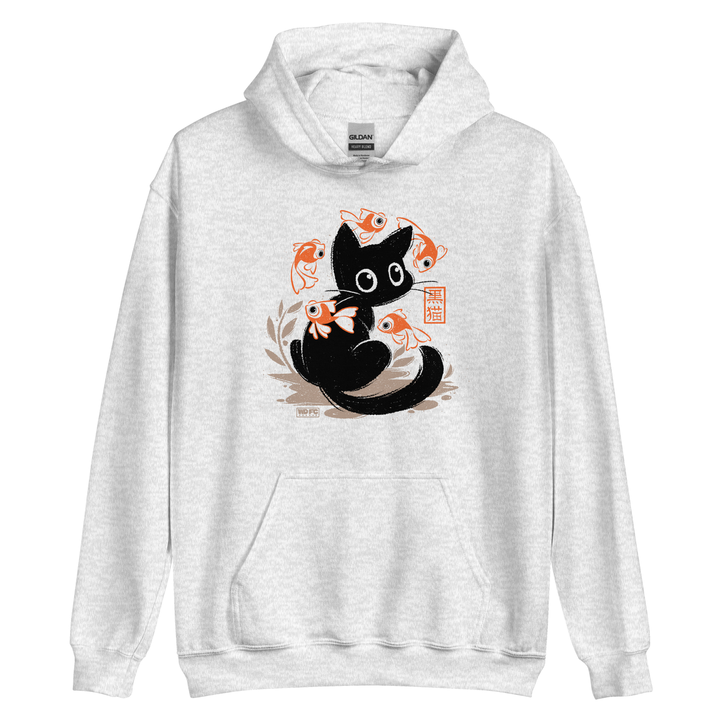 This unique design features a charming black cat amidst playful koi, rendered in beautiful Sumi-e ink style. A perfect blend of Japanese art and anime whimsy for any cat lover.