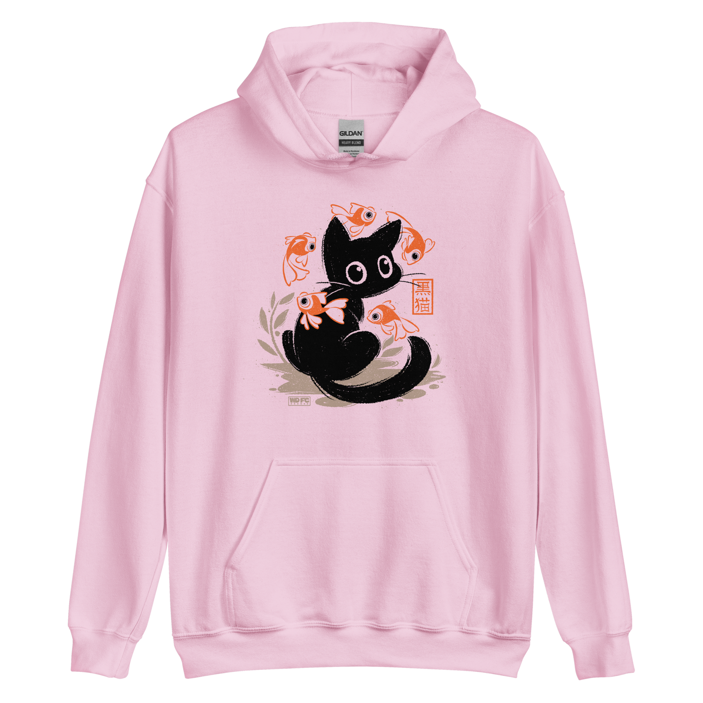 This unique design features a charming black cat amidst playful koi, rendered in beautiful Sumi-e ink style. A perfect blend of Japanese art and anime whimsy for any cat lover.