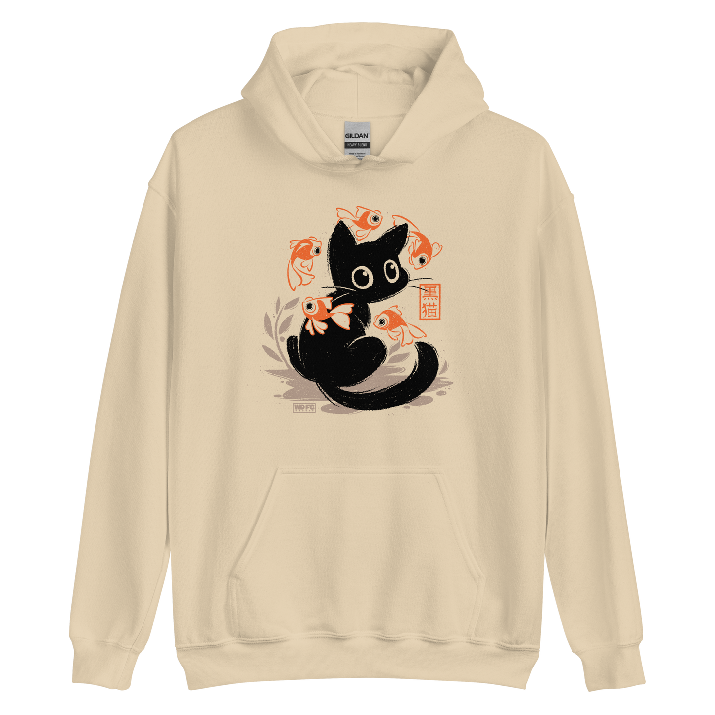 This unique design features a charming black cat amidst playful koi, rendered in beautiful Sumi-e ink style. A perfect blend of Japanese art and anime whimsy for any cat lover.
