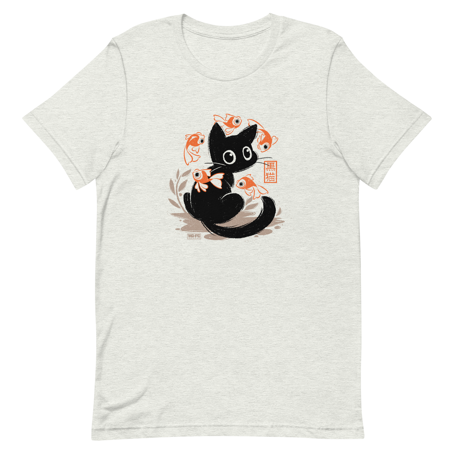 This unique design features a charming black cat amidst playful koi, rendered in beautiful Sumi-e ink style. A perfect blend of Japanese art and anime whimsy for any cat lover.