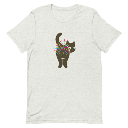 A black cat glances back while a rainbow bursts from its butt in a cheeky and colorful way. This artwork is a playful pun that turns a simple fart into a rainbow explosion of humor. Perfect for cat lovers, pun fans, and anyone who enjoys silly and quirky designs.