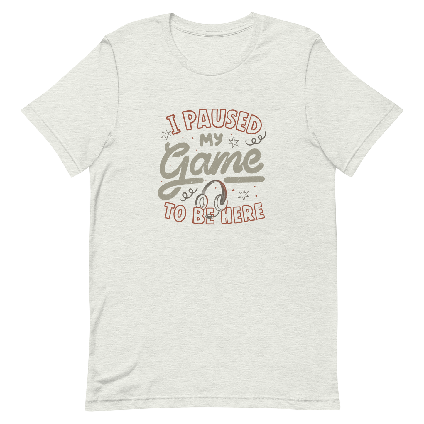 This design features the phrase “I Paused My Game To Be Here” in a bold vintage-style lettering with a headset illustration. It perfectly captures the eternal struggle between gaming and social life with a touch of humor. Ideal for gamers, streamers, and anyone who’d rather be playing.