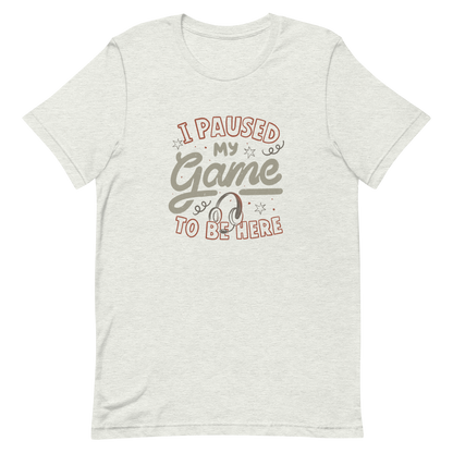 This design features the phrase “I Paused My Game To Be Here” in a bold vintage-style lettering with a headset illustration. It perfectly captures the eternal struggle between gaming and social life with a touch of humor. Ideal for gamers, streamers, and anyone who’d rather be playing.