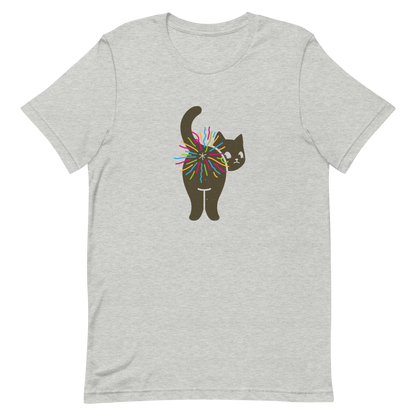 A black cat glances back while a rainbow bursts from its butt in a cheeky and colorful way. This artwork is a playful pun that turns a simple fart into a rainbow explosion of humor. Perfect for cat lovers, pun fans, and anyone who enjoys silly and quirky designs.