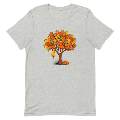 A tree formed by several kittens, some sleeping, others playing. An allusion to where cats come from.