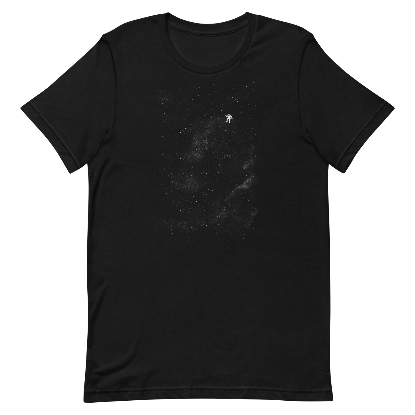 A small astronaut floating through space between the immensity of the universe and the stars. A perfect minimalist art for those who are passionate about space.