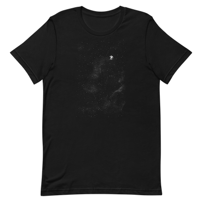 A small astronaut floating through space between the immensity of the universe and the stars. A perfect minimalist art for those who are passionate about space.