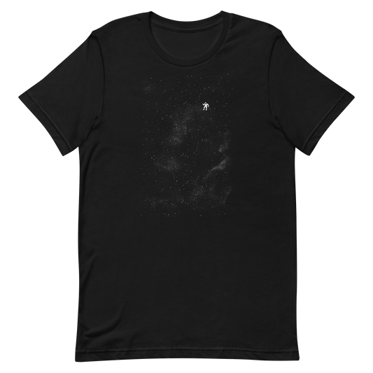 A small astronaut floating through space between the immensity of the universe and the stars. A perfect minimalist art for those who are passionate about space.