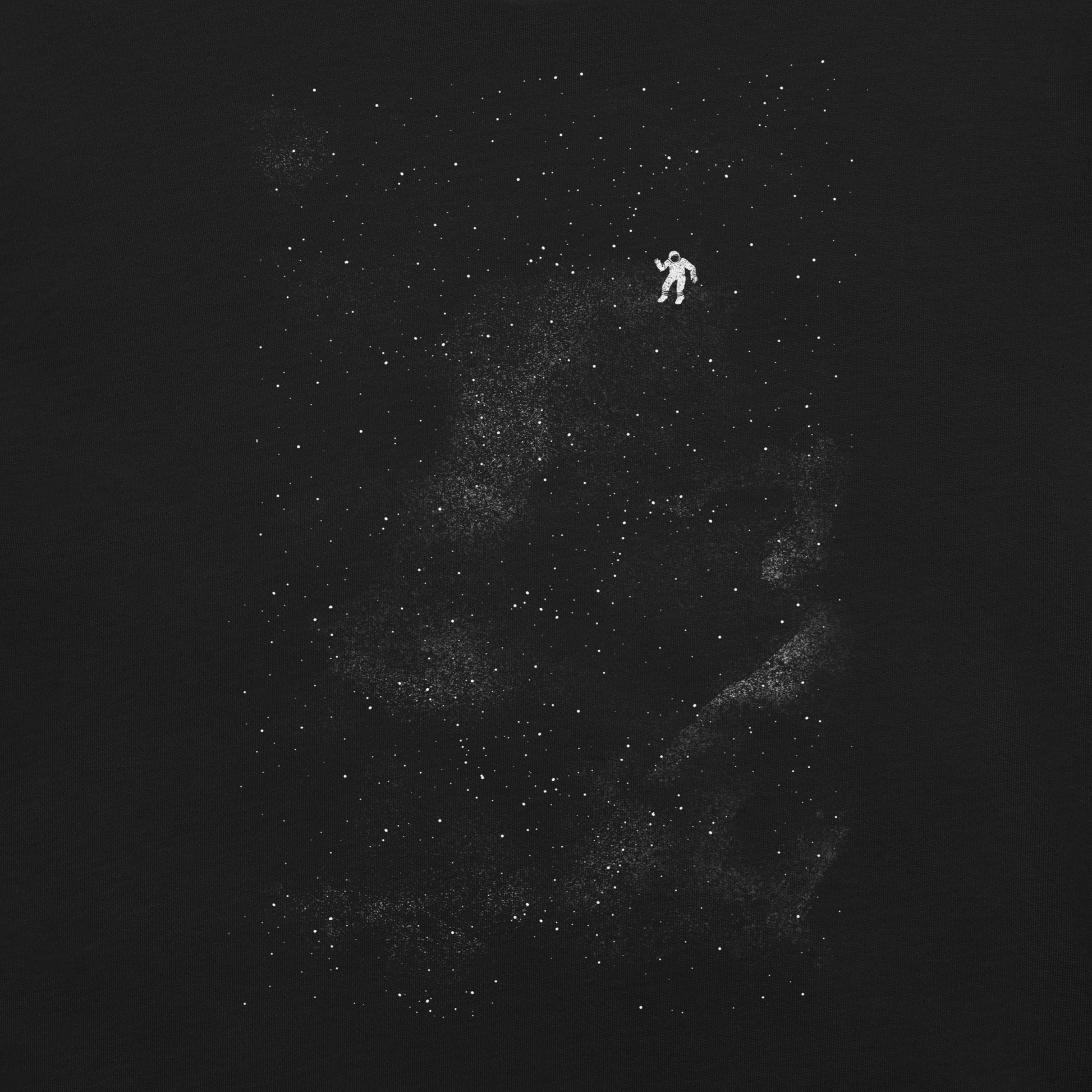 A small astronaut floating through space between the immensity of the universe and the stars. A perfect minimalist art for those who are passionate about space.