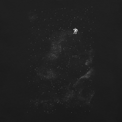 A small astronaut floating through space between the immensity of the universe and the stars. A perfect minimalist art for those who are passionate about space.