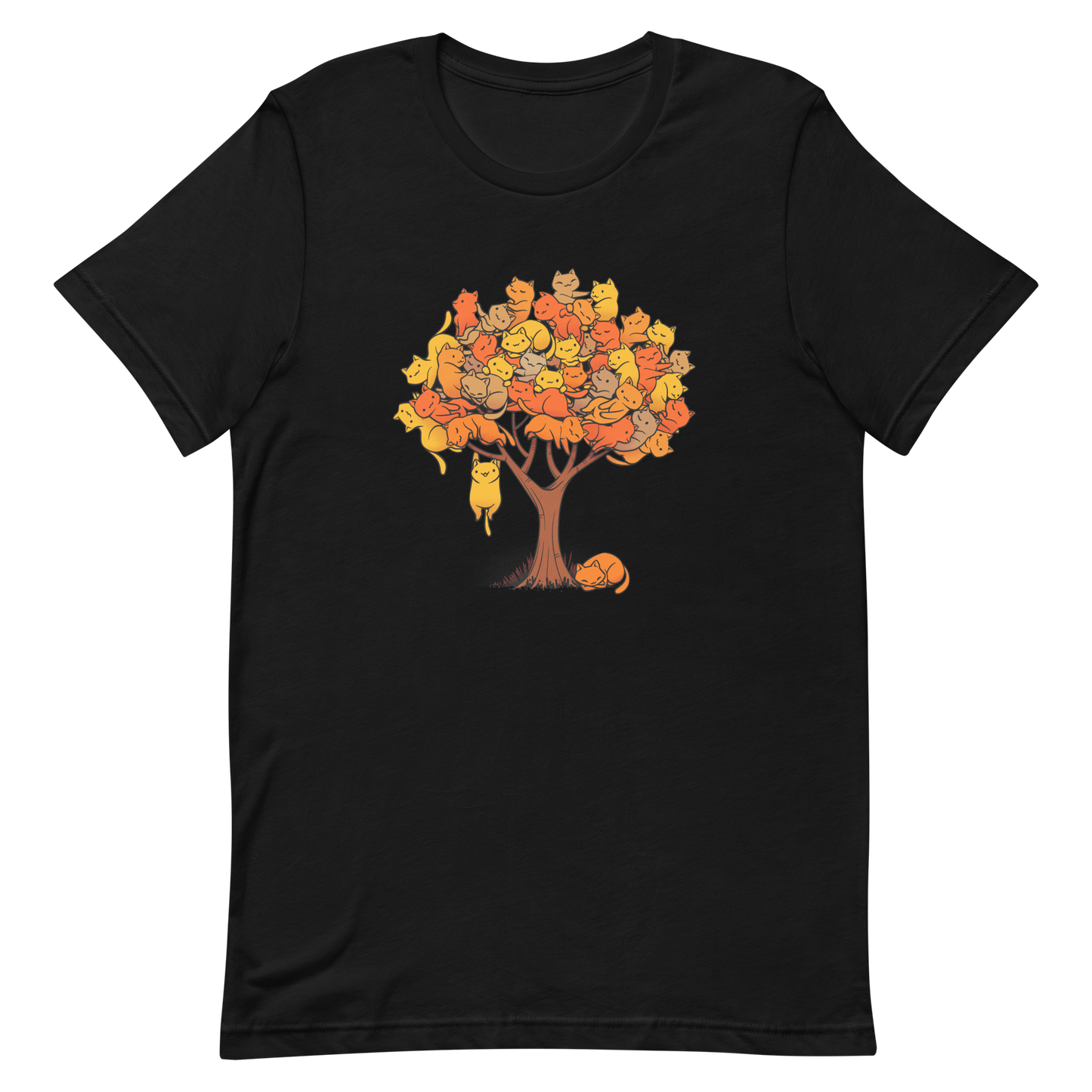 A tree formed by several kittens, some sleeping, others playing. An allusion to where cats come from.