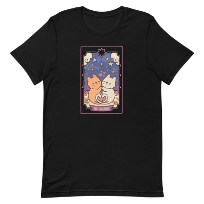A charming tarot card featuring two adorable kittens snuggled together, their tails forming a heart shape. Below the kittens, you'll find the text "The Lovers" beautifully written. This delightful card makes for a wonderful gift for mystics who adore kittens and enjoy the world of tarot.