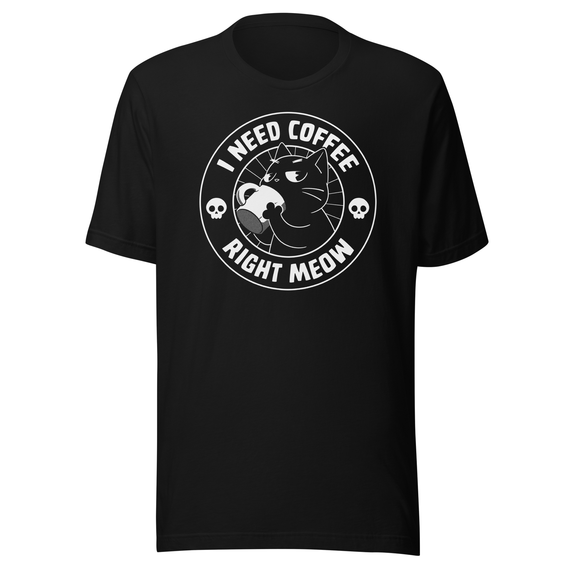 A cat enjoying a hot cup of coffee, paired with the phrase ‘I Need Coffee Right Meow’. This playful design blends feline charm with caffeine-fuelled attitude, perfect for cat lovers who can’t function without their morning brew. Cute, relatable and full of purr-sonality.