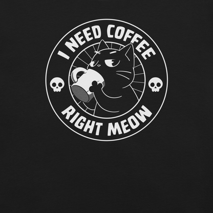 A cat enjoying a hot cup of coffee, paired with the phrase ‘I Need Coffee Right Meow’. This playful design blends feline charm with caffeine-fuelled attitude, perfect for cat lovers who can’t function without their morning brew. Cute, relatable and full of purr-sonality.