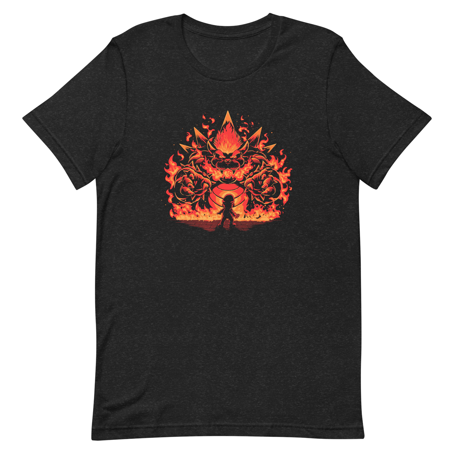 A tiny hero faces a furious, flaming boss way out of his pay grade. Explosive action, fiery humor, and a nod to those epic final battles in classic games.